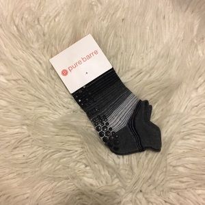 Pure Barre Grey Striped Sticky Socks